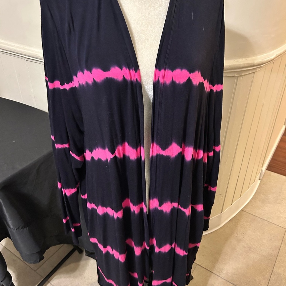Lane Bryant Livi Active Long Sleeve Tie Dye Maxi Kimono With Pockets/Size 22/24